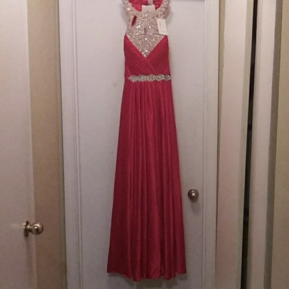 Manfei Long Red Prom Dress